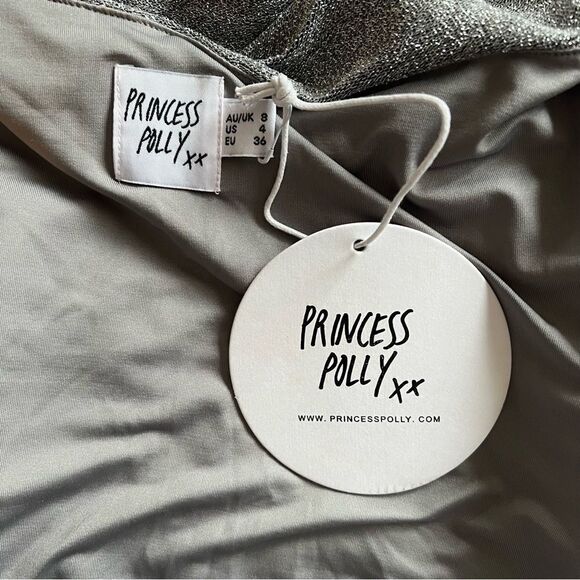 Princess Polly Sparkly Silver One Strap Mini Bodycon Dress - Picture 11 of 11